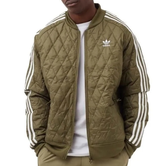 adidas gazelle silver green womens adidas Originals x Wales Bonner Men's Quilted Jacket